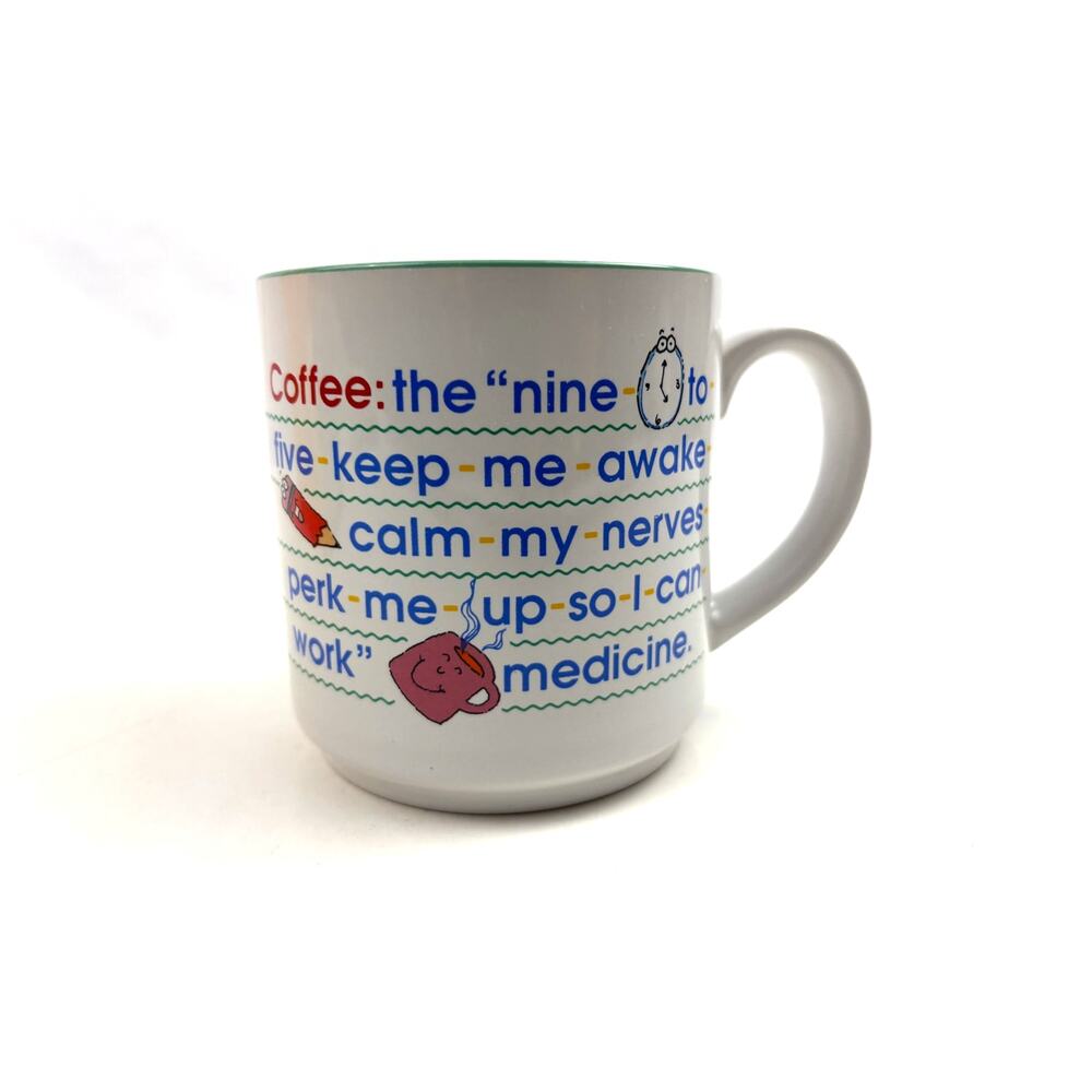 Coffee Mug "the nine to five" Novelty 12 oz Funny‎ Office Gift 1990s